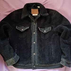 Levi's Black Sherpa Lined Jacket